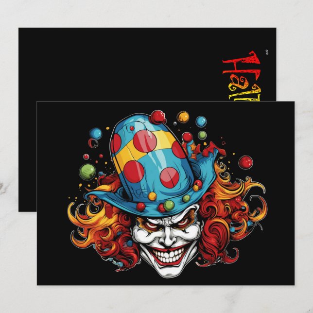 Halloween/Joker Invitation Card (Front/Back)