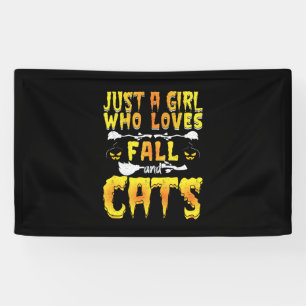 Halloween Just A Girl Who Loves Fall And Cats Banner