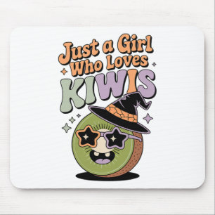 Halloween Just A Girl Who Loves Kiwis Women Girls Mouse Pad