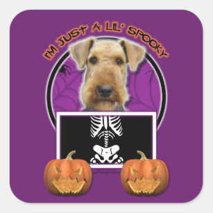 Halloween - Just a Lil Spooky - Airedale Square Sticker