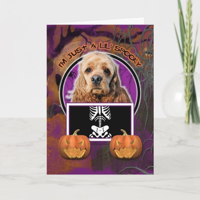 Halloween - Just a Lil Spooky - Cocker Spaniel Card (Front)