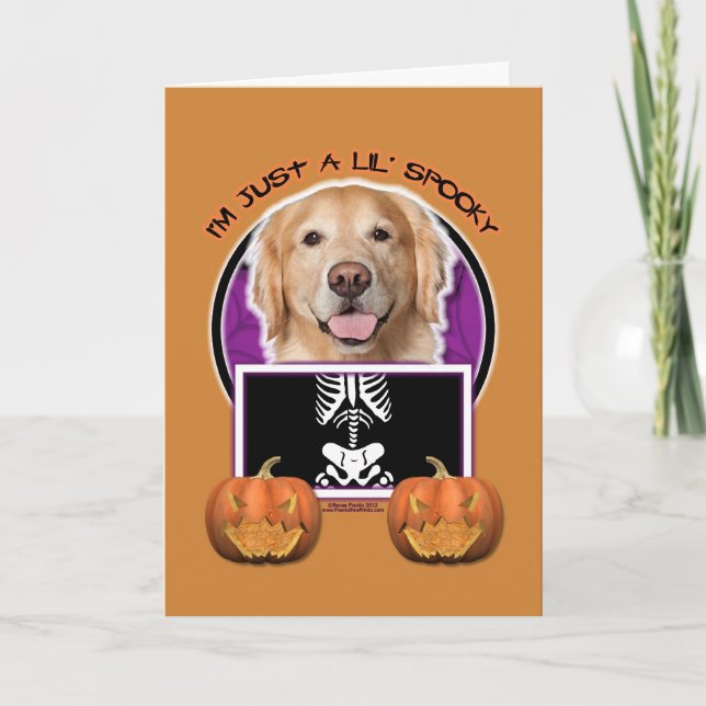Halloween - Just a Lil Spooky - Golden Retriever Card (Front)
