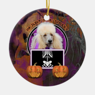 Halloween - Just a Lil Spooky - Poodle - Champagne Ceramic Ornament