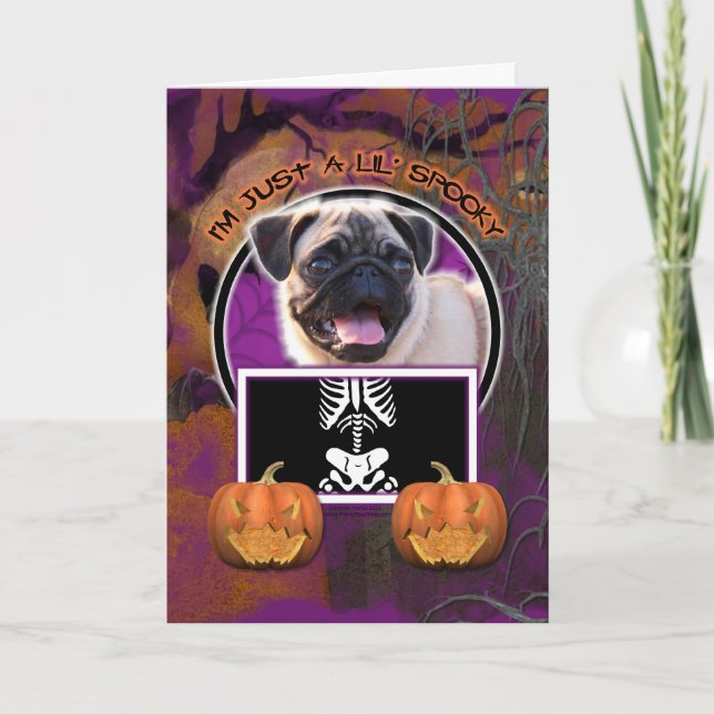 Halloween - Just a Lil Spooky - Pug Card (Front)