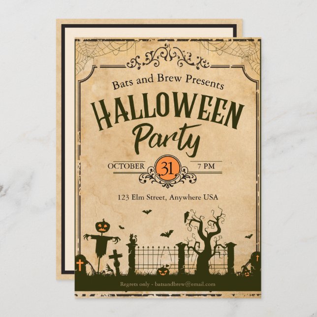 Halloween Just a Little Spooky Party Invitation (Front/Back)
