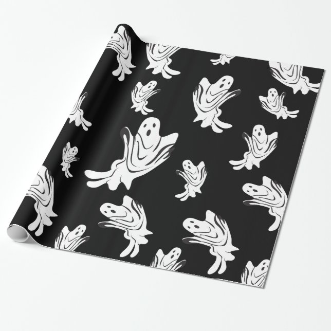 Halloween - Just Ghostly Wrapping Paper (Unrolled)