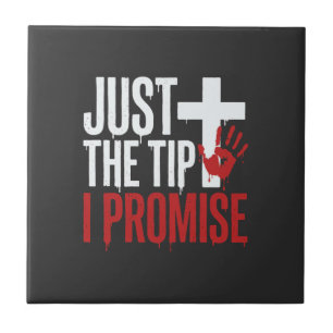 Halloween Just The Tip Bloody Cross Ceramic Tile