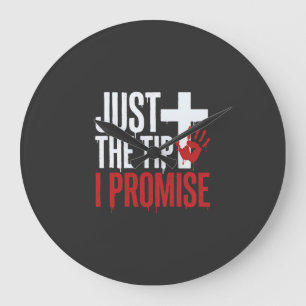 Halloween Just The Tip Bloody Cross Large Clock