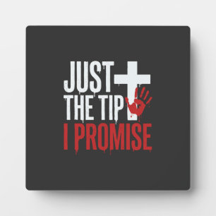 Halloween Just The Tip Bloody Cross Plaque