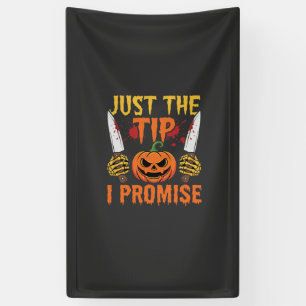 Halloween Just The Tip Pumpkin Knife Graphic Banner