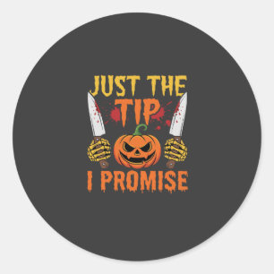 Halloween Just The Tip Pumpkin Knife Graphic Classic Round Sticker