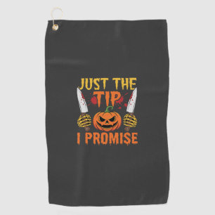 Halloween Just The Tip Pumpkin Knife Graphic Golf Towel