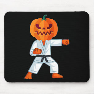 Halloween Karate Fighter Pumpkin Head Scary Gift Mouse Pad