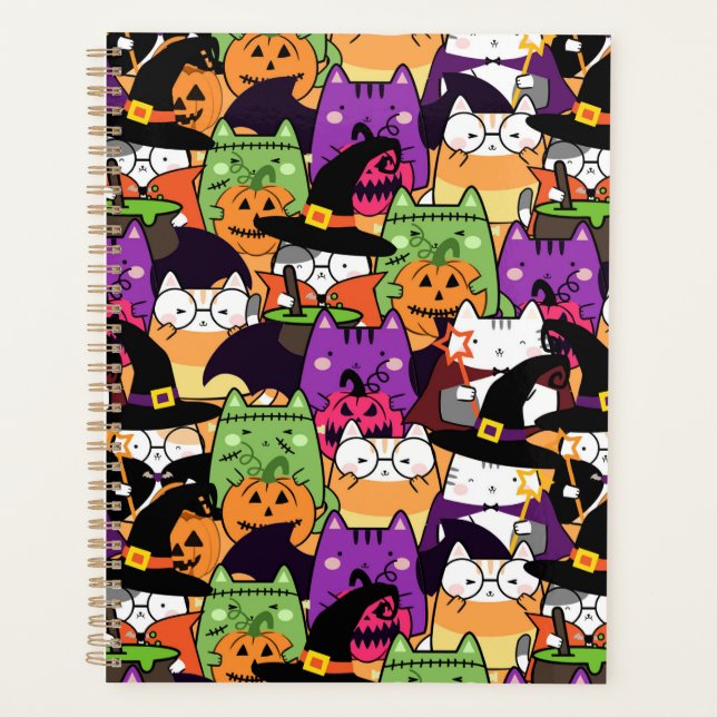 Halloween Kawaii Cat Pattern Planner (Front)