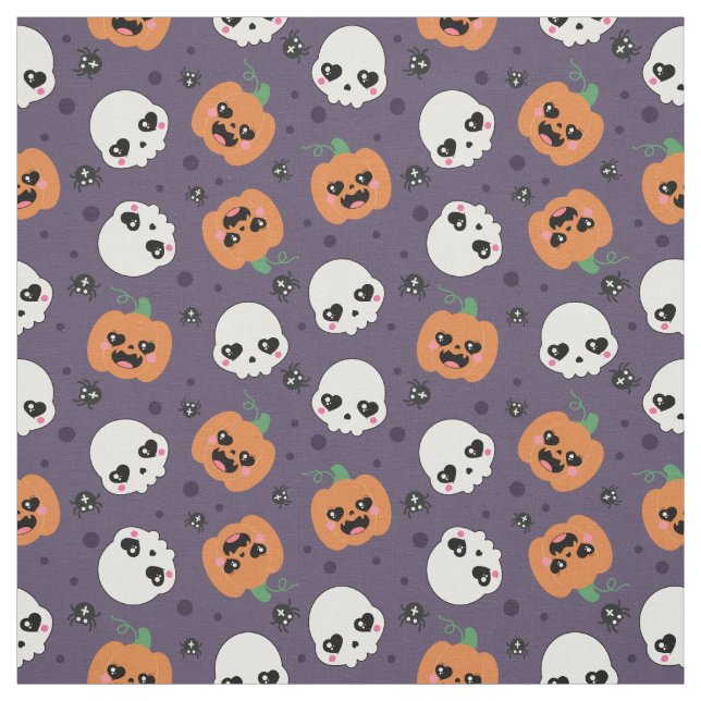 Halloween Kawaii Pattern Fabric (Swatch)
