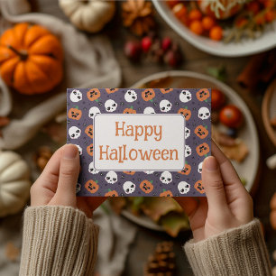 Halloween Kawaii Pattern  Holiday Postcard