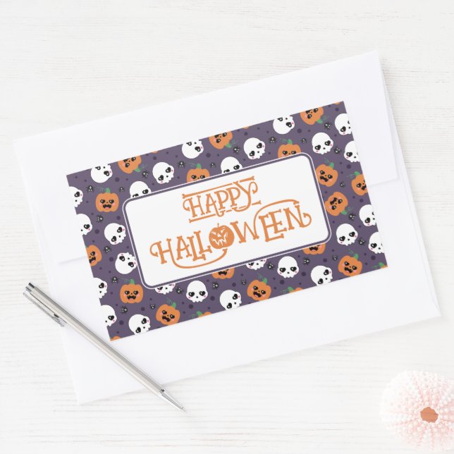 Halloween Kawaii Pattern Rectangular Sticker (Envelope)
