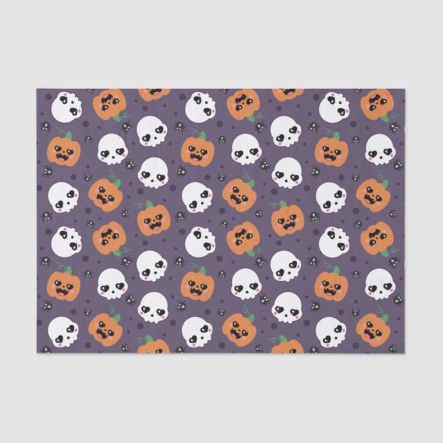Halloween Kawaii Pattern  Tissue Paper (Front)
