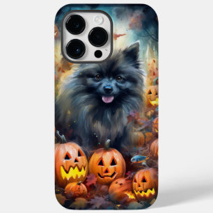 Halloween Keeshond With Pumpkins Scary Case-Mate iPhone 14 Pro Max Case