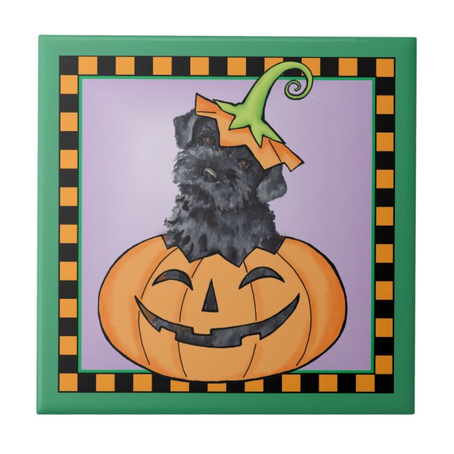Halloween Kerry Blue Terrier Ceramic Tile (Front)