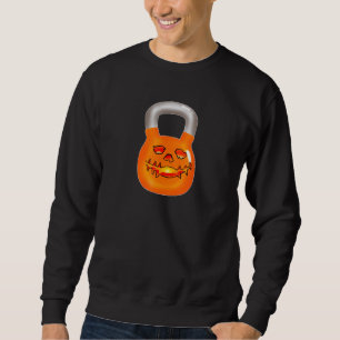 Halloween Kettlebell Jack O Lantern Gym Sweatshirt