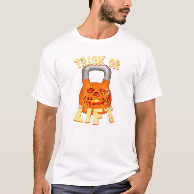 Halloween Kettlebell Trick Or Lift Jack O Lantern  T-Shirt (Front)
