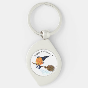 Halloween Keychain Witch Pumpkin Flying Broom