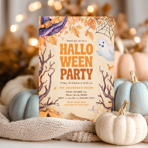 Halloween Kids Birthday Party Ghost Invitation