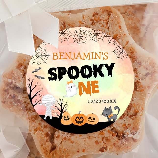 Halloween Kids Costume 1st Birthday Party Classic Round Sticker (Creator Uploaded)