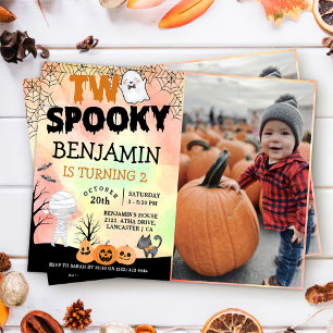 Halloween Kids Costume 2nd Birthday Party Photo Invitation