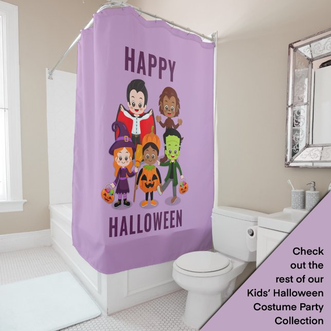 Halloween Kids’ Cute Costume Party Shower Curtain (Creator Uploaded)
