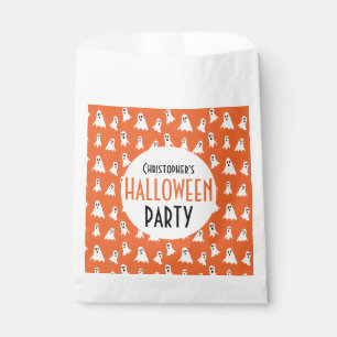 Halloween Kids Ghost Pattern Personalised Party Favour Bag