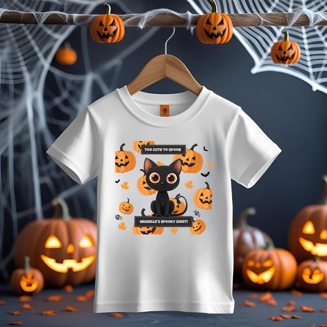 Halloween Kids Tee – Personalised Cute Cat Design (Creator Uploaded)