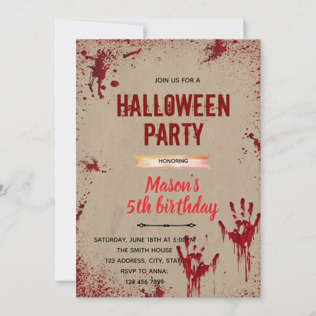 Halloween killer party invitation (Front)