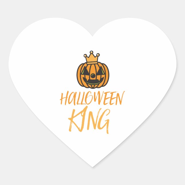 Halloween King  Heart Sticker (Front)
