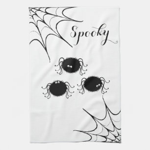 Halloween Kitchen Towel-Dancing Spiders Tea Towel