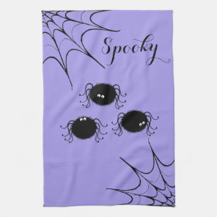 Halloween Kitchen Towel-Dancing Spiders Tea Towel