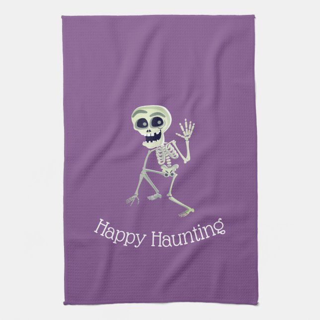 Halloween Kitchen Towel-Skeleton Tea Towel (Vertical)