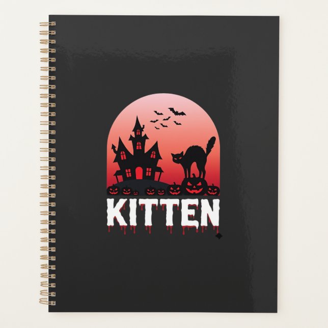 Halloween Kitten Haunted House Cat Design_1 Planner (Front)