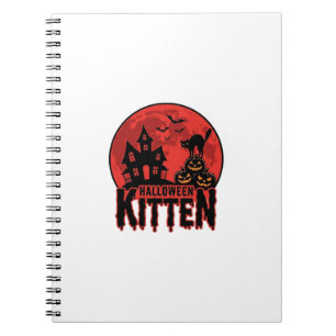 Halloween Kitten Haunted House Cat Graphic_1 Notebook