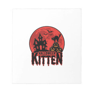Halloween Kitten Haunted House Cat Graphic_1 Notepad