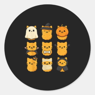 Halloween Kitten Nuggets Food Pun Cat Lover  Classic Round Sticker