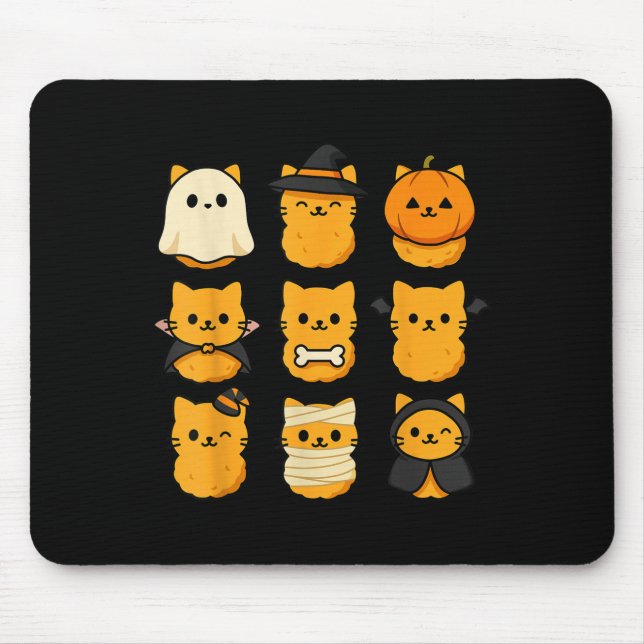 Halloween Kitten Nuggets Food Pun Cat Lover  Mouse Pad (Front)