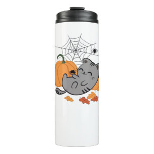 Halloween Kitty and Spiders Classic T-Shirt Thermal Tumbler
