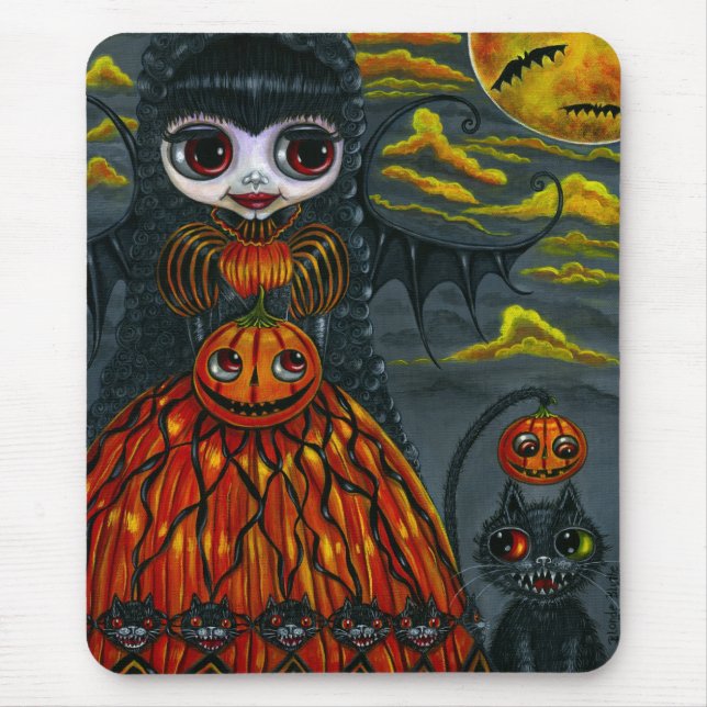Halloween Kitty Cat Fairy Mousepad (Front)