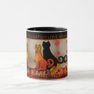 Halloween Kitty Cat Two-Tone Coffee Mug