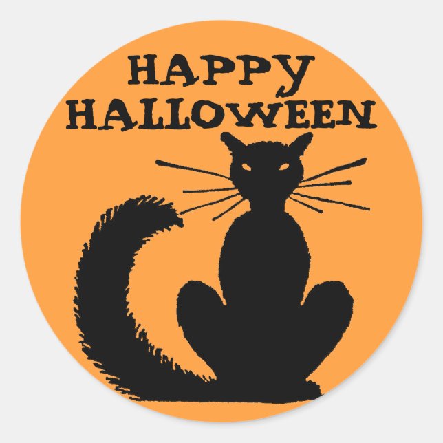 Halloween Kitty Classic Round Sticker (Front)