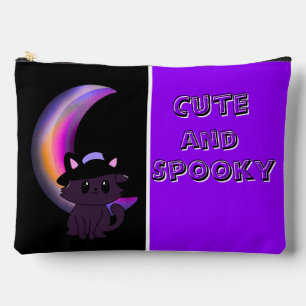 Halloween Kitty & Crescent Moon Cute Custom Accessory Pouch