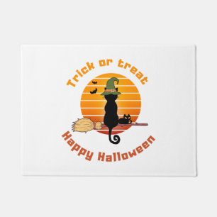 Halloween kitty doormat