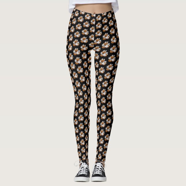 Halloween: Kleine Geister mit Kürbissen -  Leggings (Front)